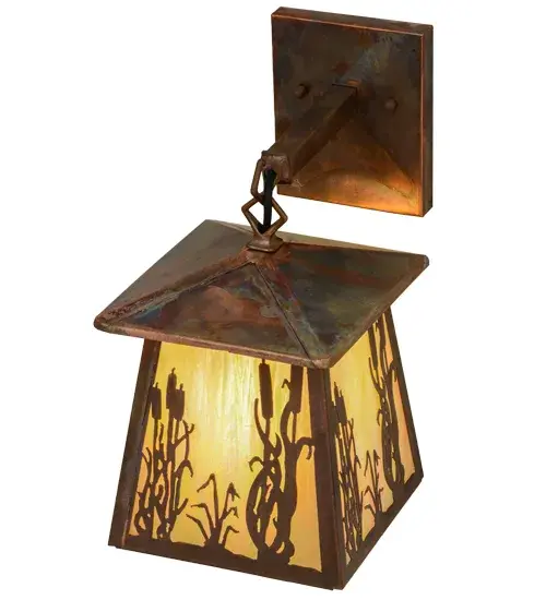 7" Wide Reeds & Cattails Hanging Wall Sconce - Image 4
