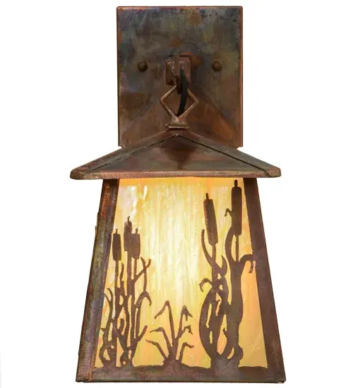 7" Wide Reeds & Cattails Hanging Wall Sconce - Image 5