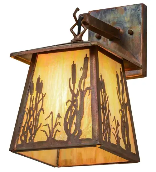 7" Wide Reeds & Cattails Hanging Wall Sconce - Image 6