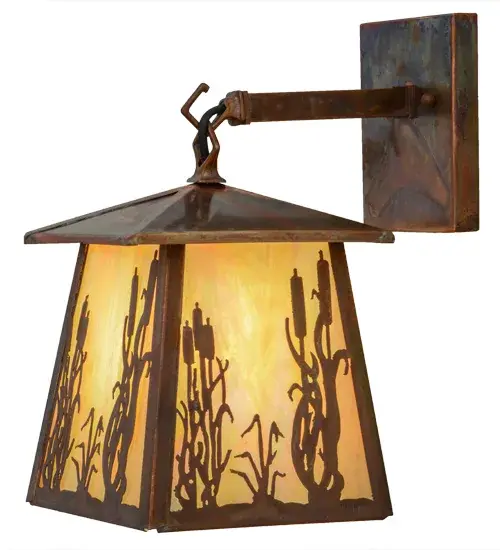 7" Wide Reeds & Cattails Hanging Wall Sconce - Image 8