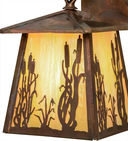 7" Wide Reeds & Cattails Hanging Wall Sconce - Image 9