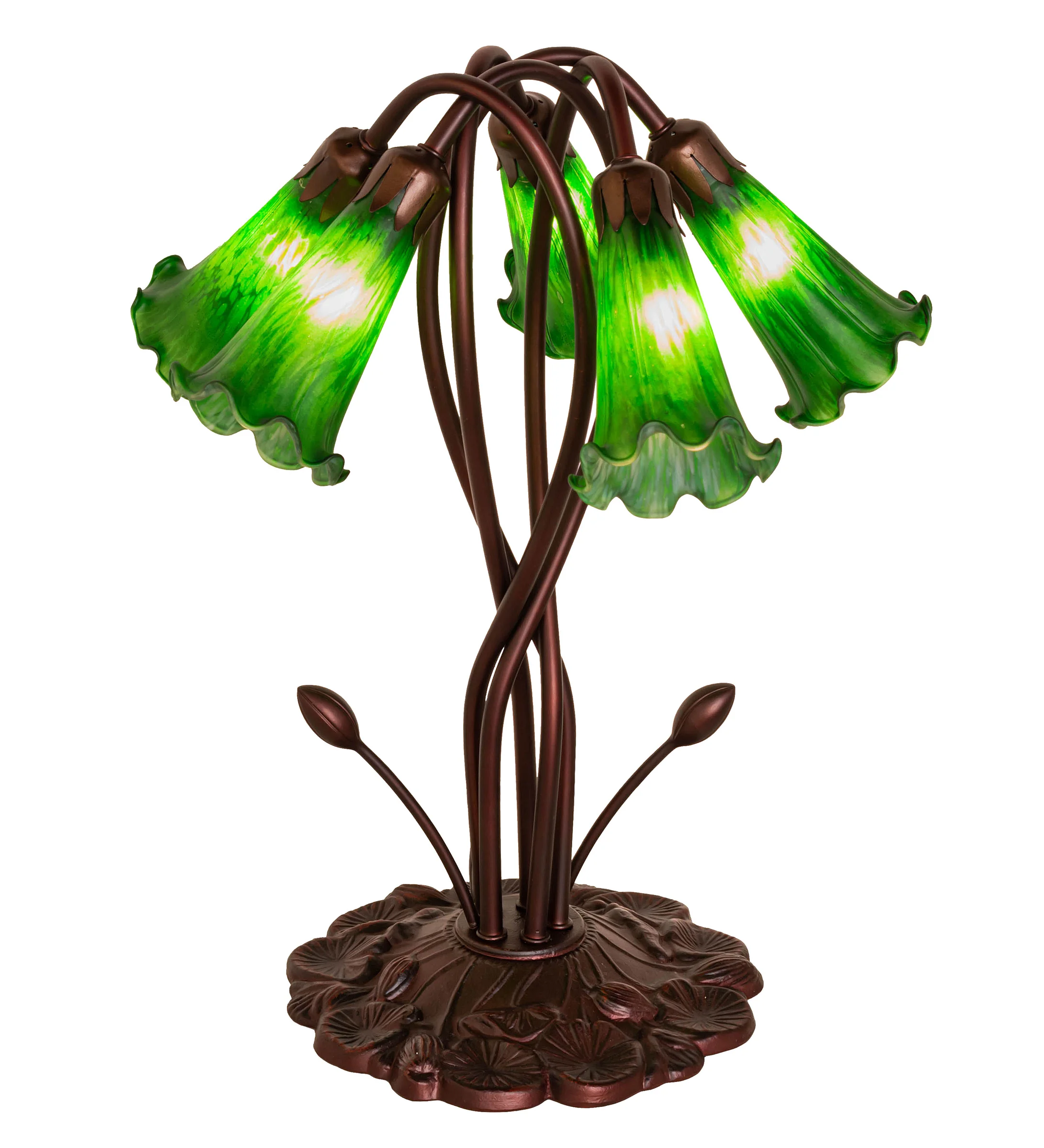 Green Five Light Accent Lamp in Mahogany Bronze