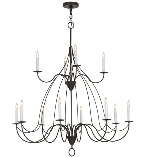 48"W Polonaise 12 LT Two Tier Chandelier