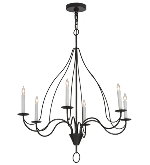 36"W Polonaise 6 LT Chandelier