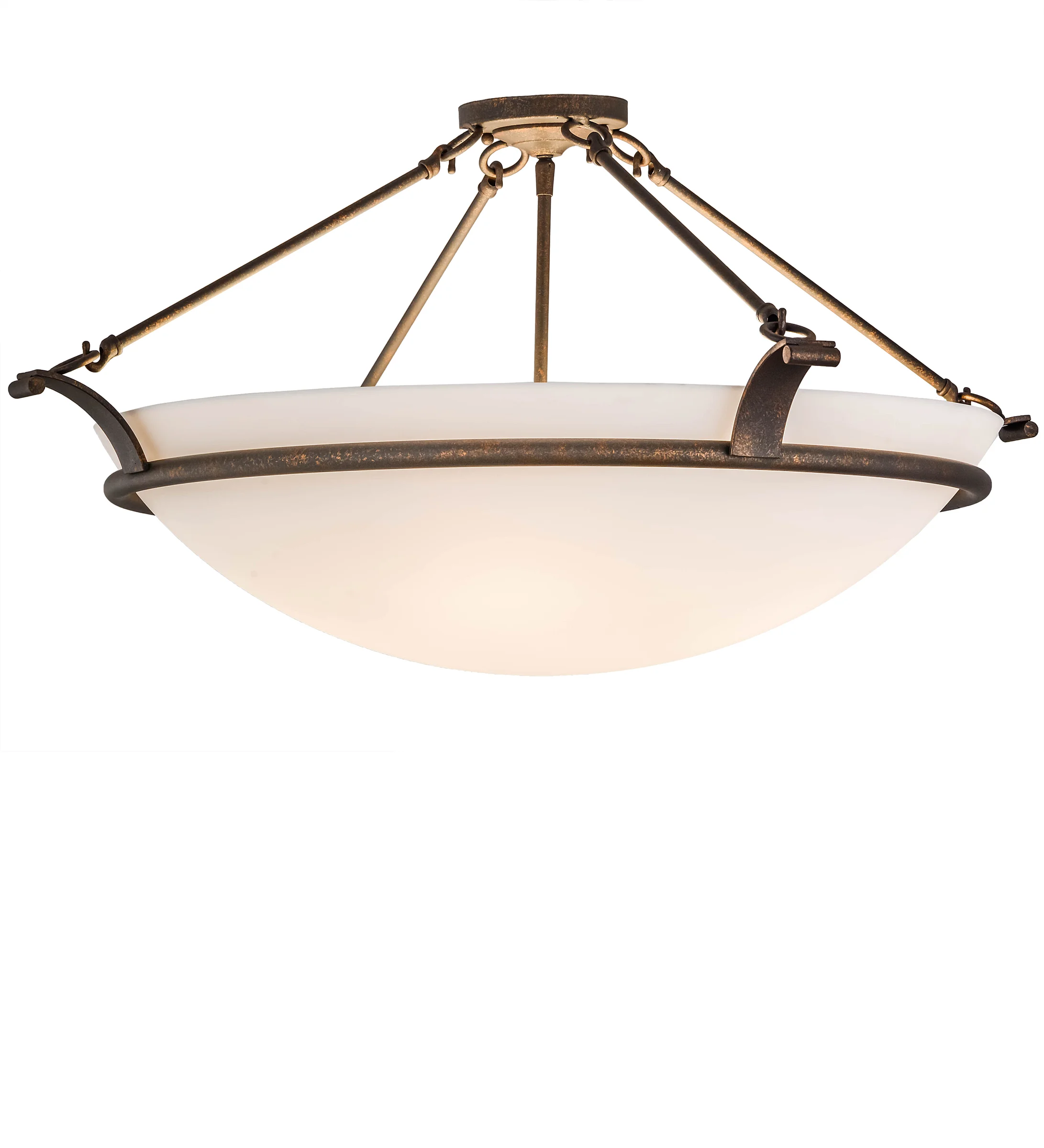 Almeria Four Light Semi-Flushmount in Gilded Tobacco