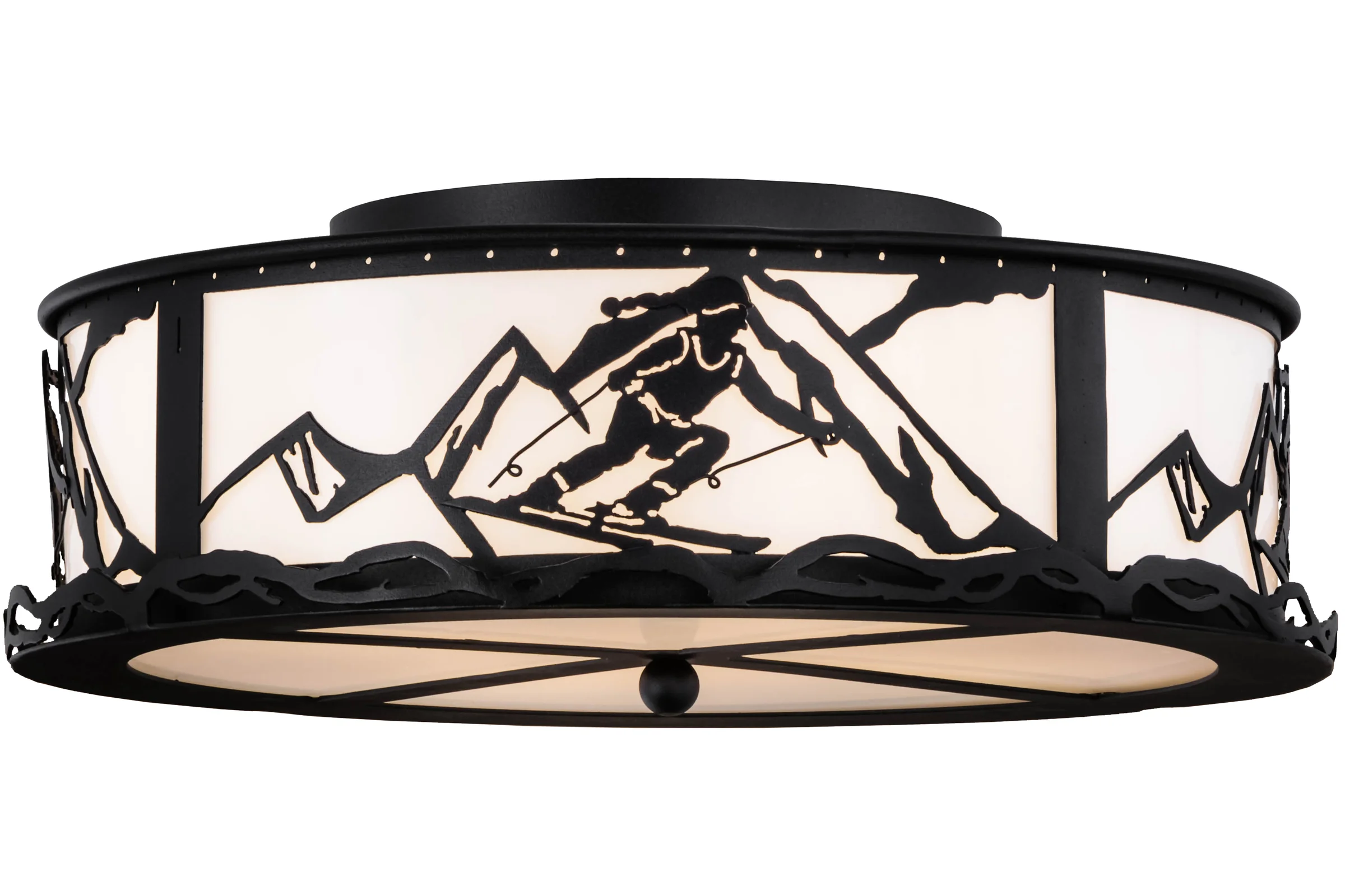 Alpine Four Light Flushmount in Textured Black