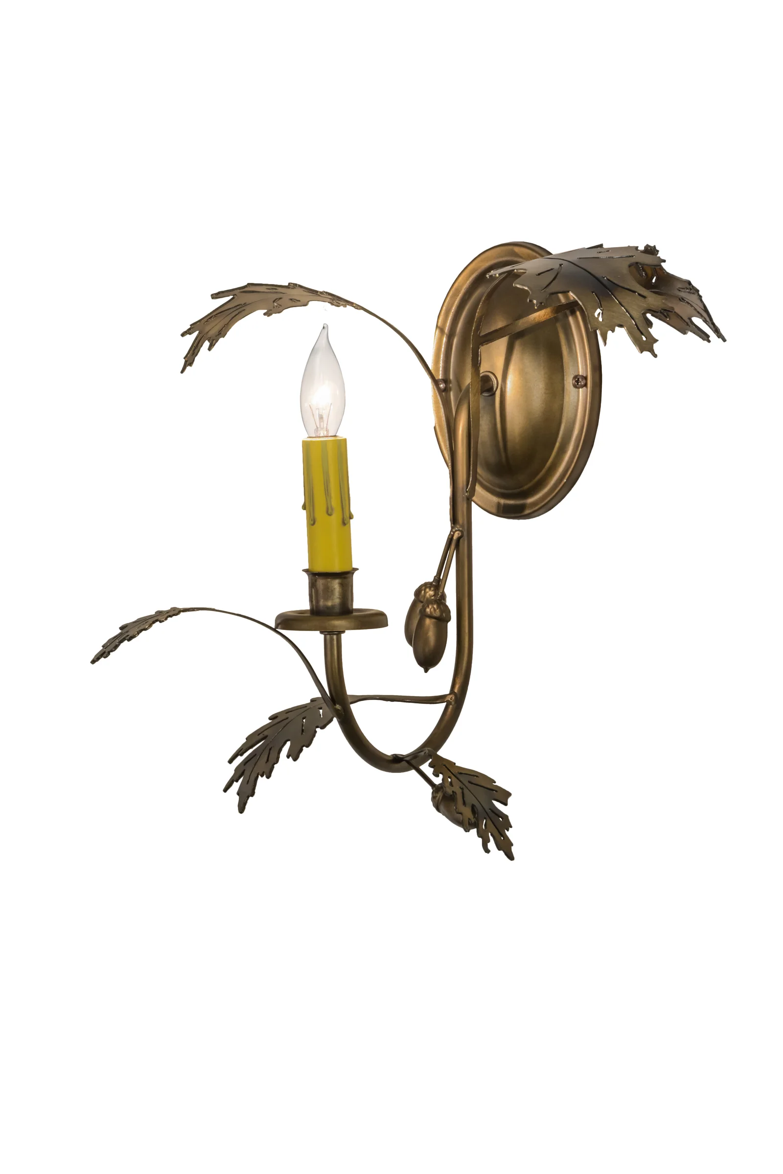 11"W Oak Leaf & Acorn Wall Sconce