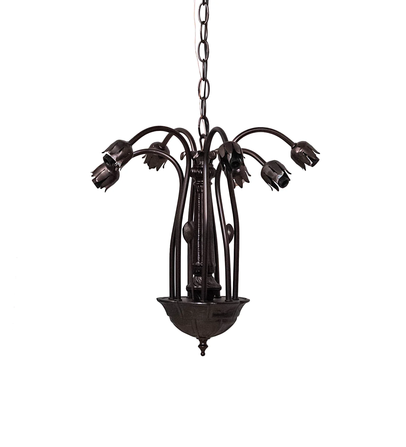 Lily Seven Light Chandelier Hardware in Mahogany Bronze