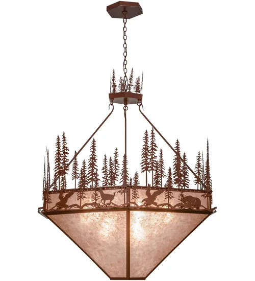 60"W Wildlife at Pine Lake Inverted Pendant