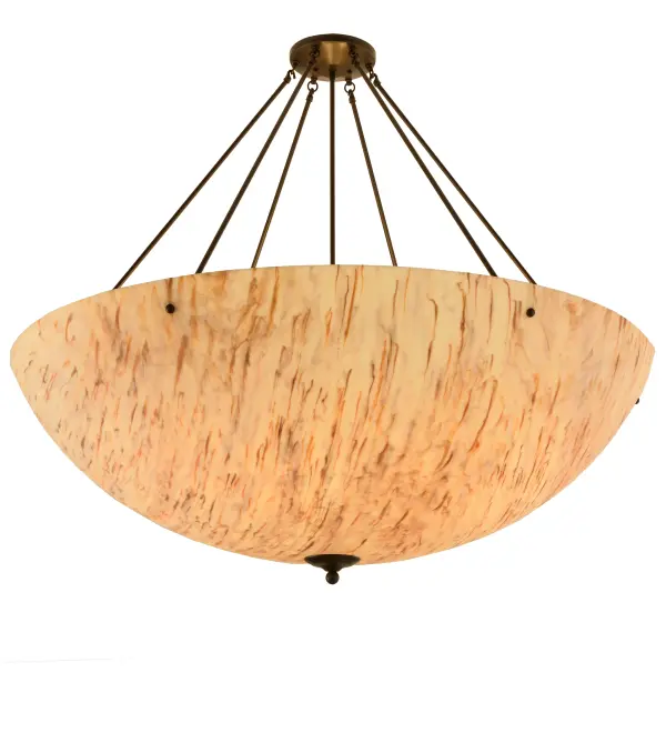 For a sophisticated marbleized look that will add warmth and appeal to any space, Madison is designed with a stunning Travertine Idalight diffuser and complemented with hardware finished in Timeless Bronze. The transitionally styled pendant is perfect for enhancing corridors, lobbies, living rooms and other areas in both residential and commercial environments. This ceiling fixture is crafted by the highly skilled hands of Meyda artisans in the Yorkville, New York in the USA. Custom styles, sizes and colors are available, as well as dimmable energy efficient lamping options. Collection: Madison Finish: Timeless Bronze Glass: Travertine Idalight Width: 48.00" Height: 43.00" Length: 48.00" Weight: 40.00 lb Number of Bulbs: 8 Maximum Wattage: 40.00 W Bulb Type: A19 Bulb Base: Medium Material: Steel Country of Origin: USA Safety Listing: Damp Safety Rating: Damp