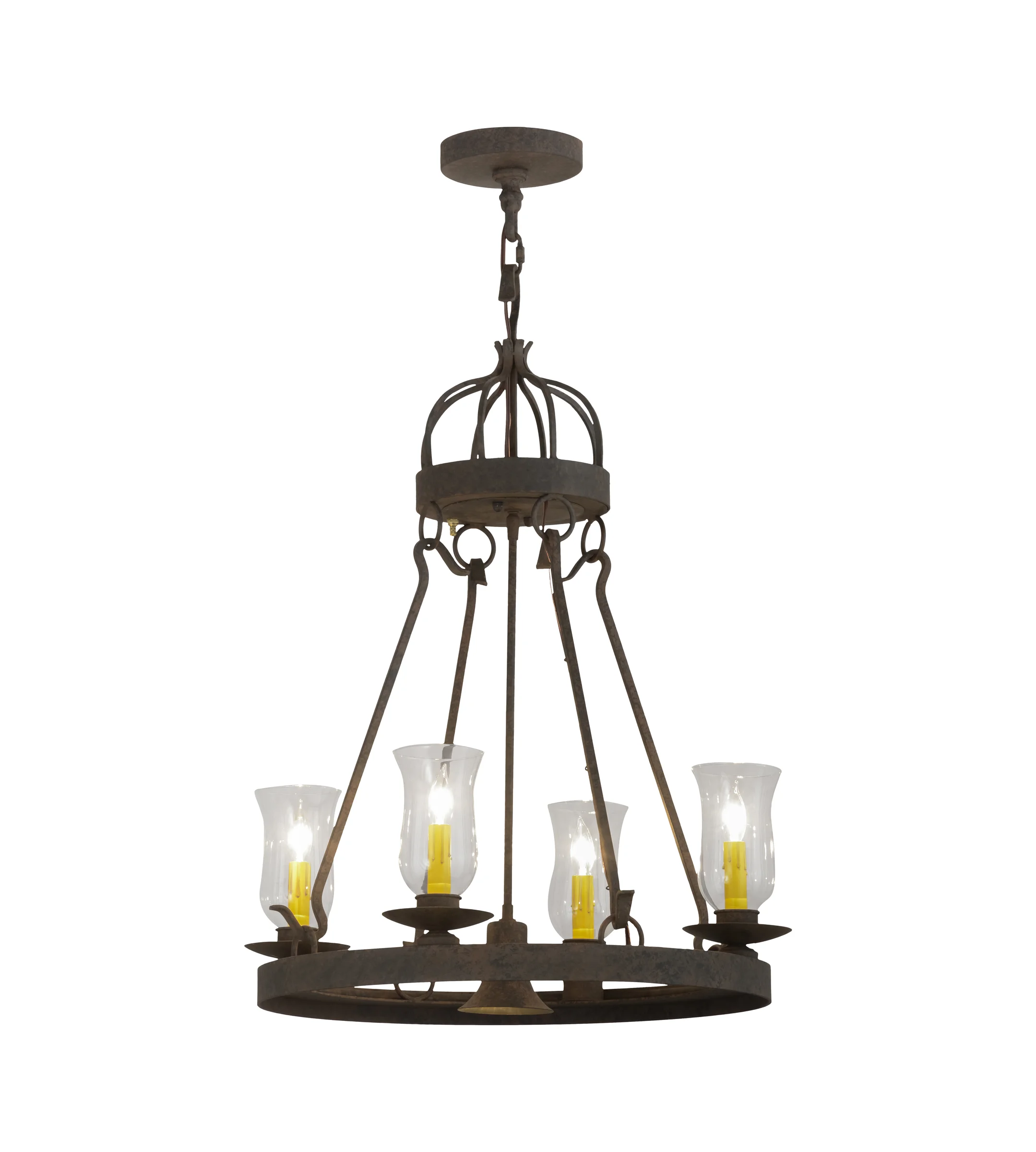 24"W Lakeshore 4 LT W/Downlight Chandelier