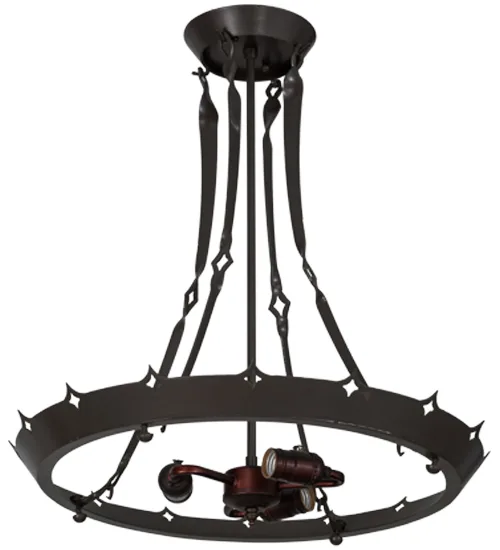 20" Wide Fleur-de-Lite Inverted Pendant Hardware