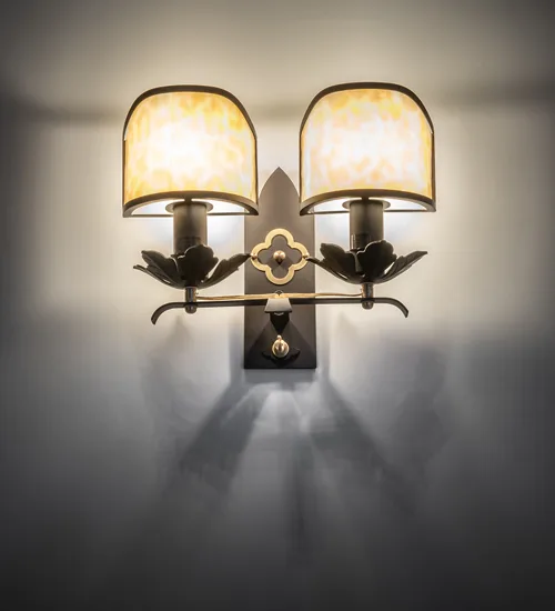 14" Wide Church 2 Light Wall Sconce