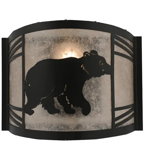 12" Wide Happy Bear on the Loose Right Wall Sconce