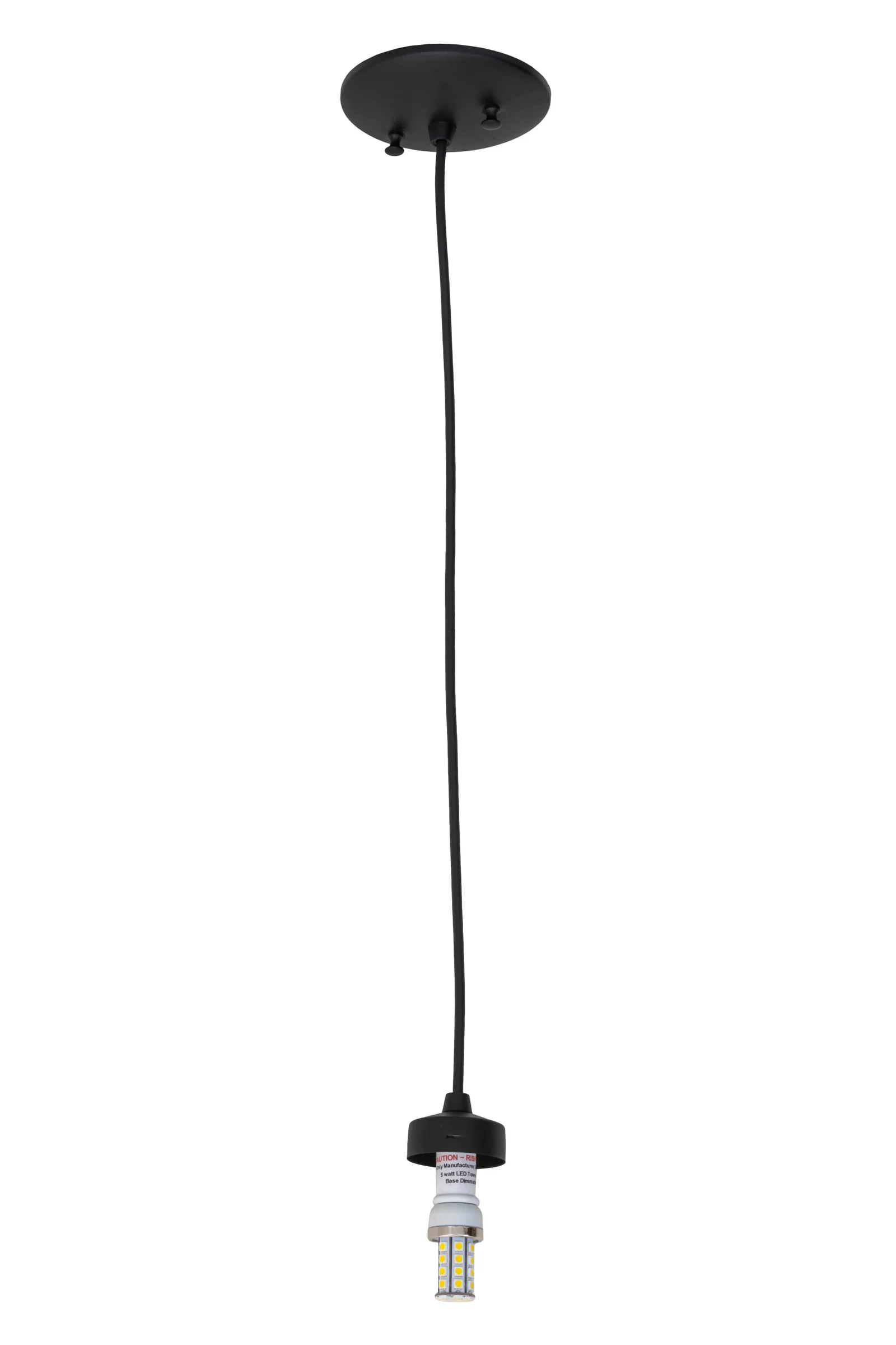 Pendant Hardware One Light Pendant Hardware in Black Metal