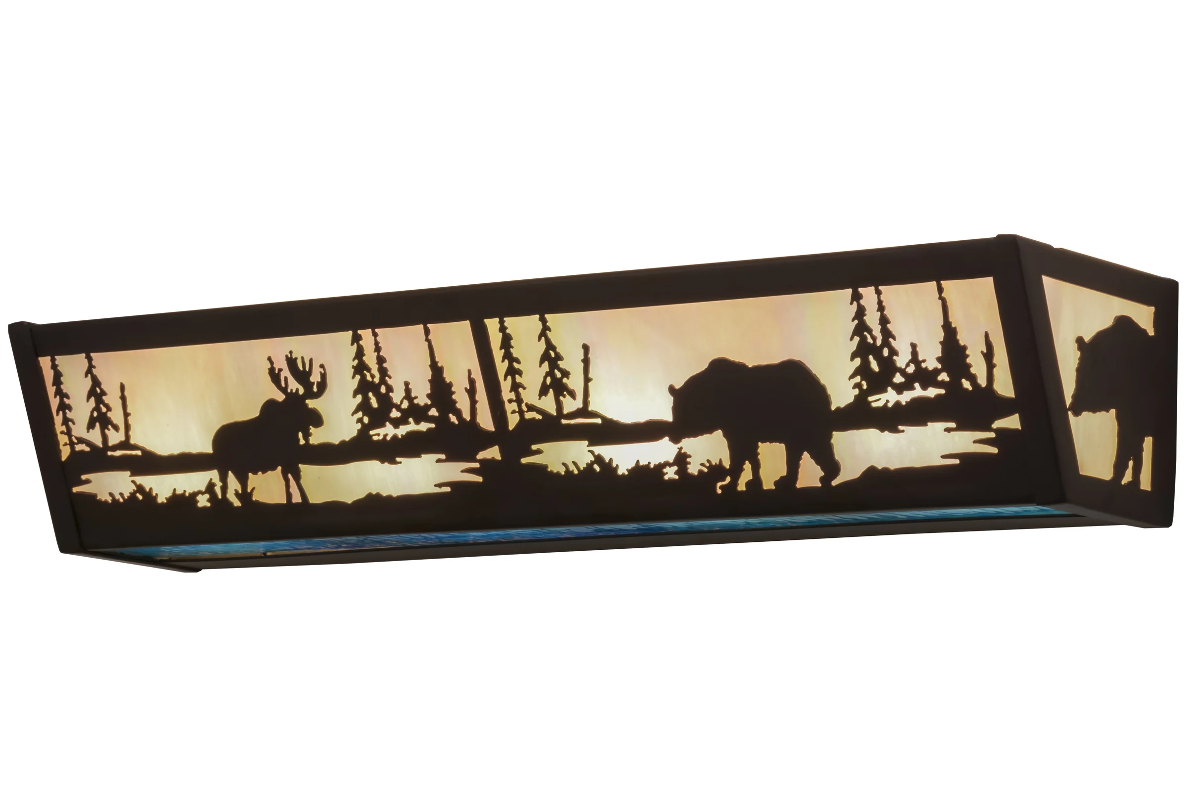 Moose & Black Bear Four Light Vanity in Oil Rubbed Bronze