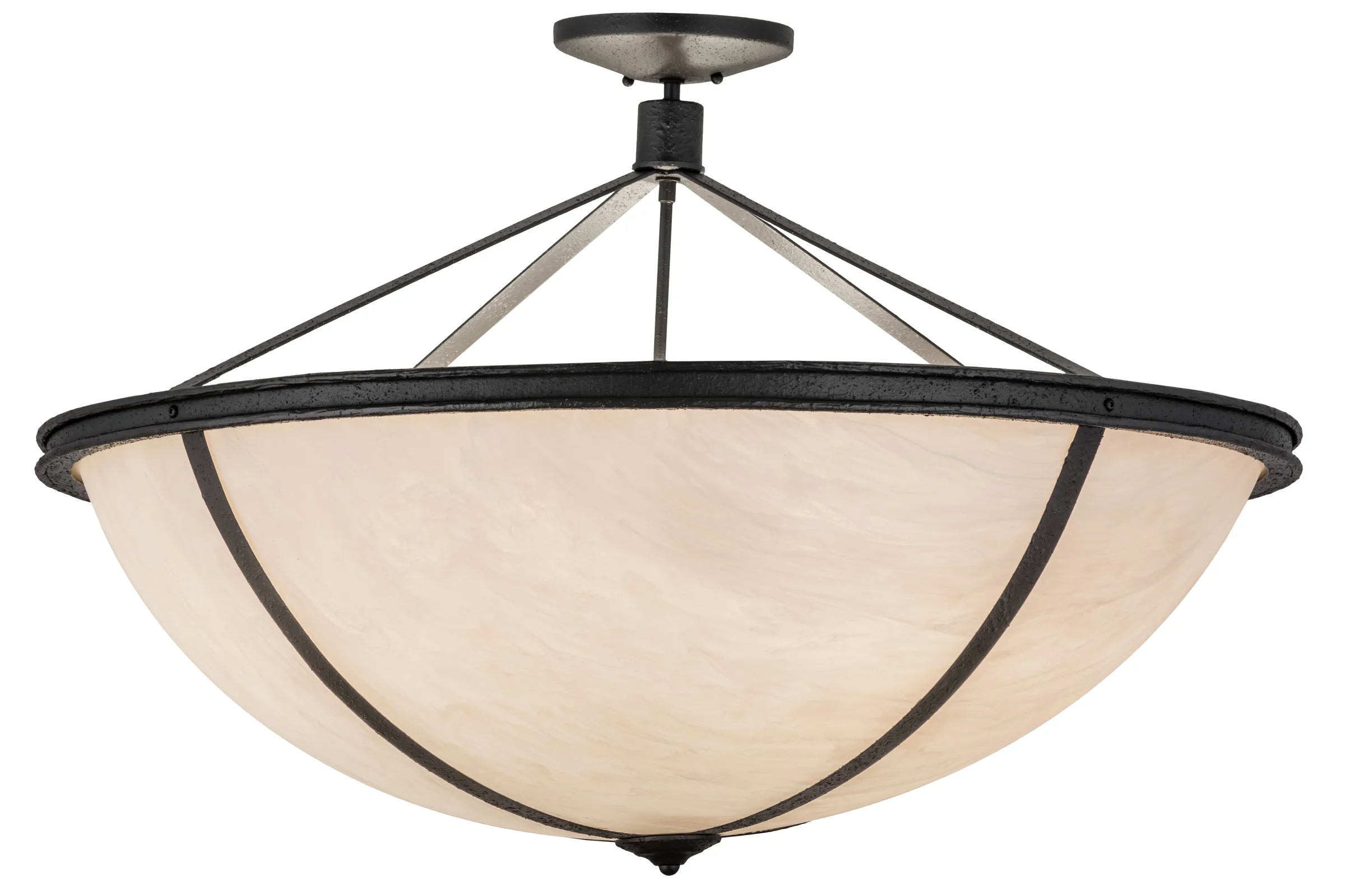 Commerce Six Light Pendant in Reticulated Black