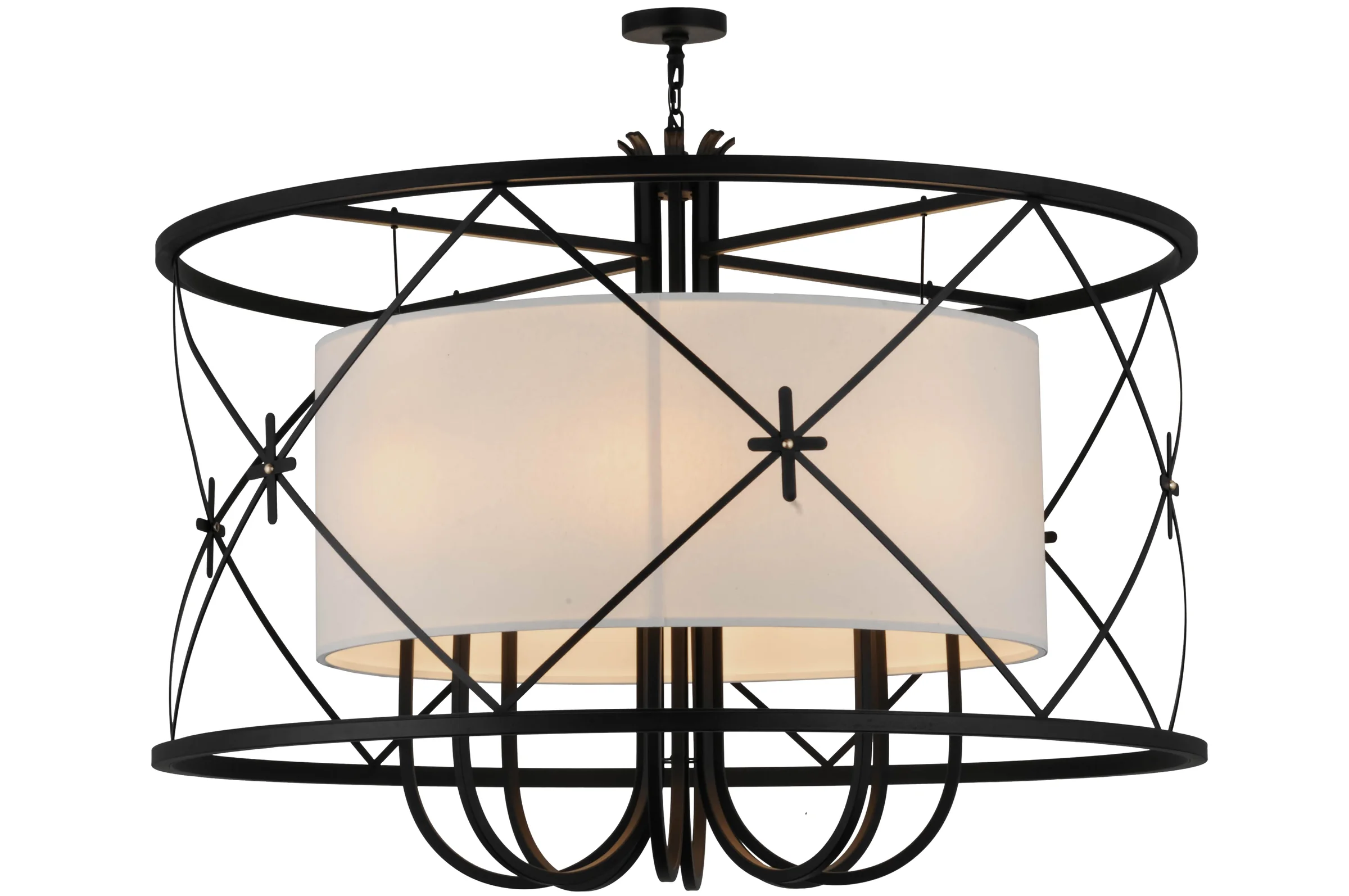 Penelope Eight Light Pendant in Textured Black