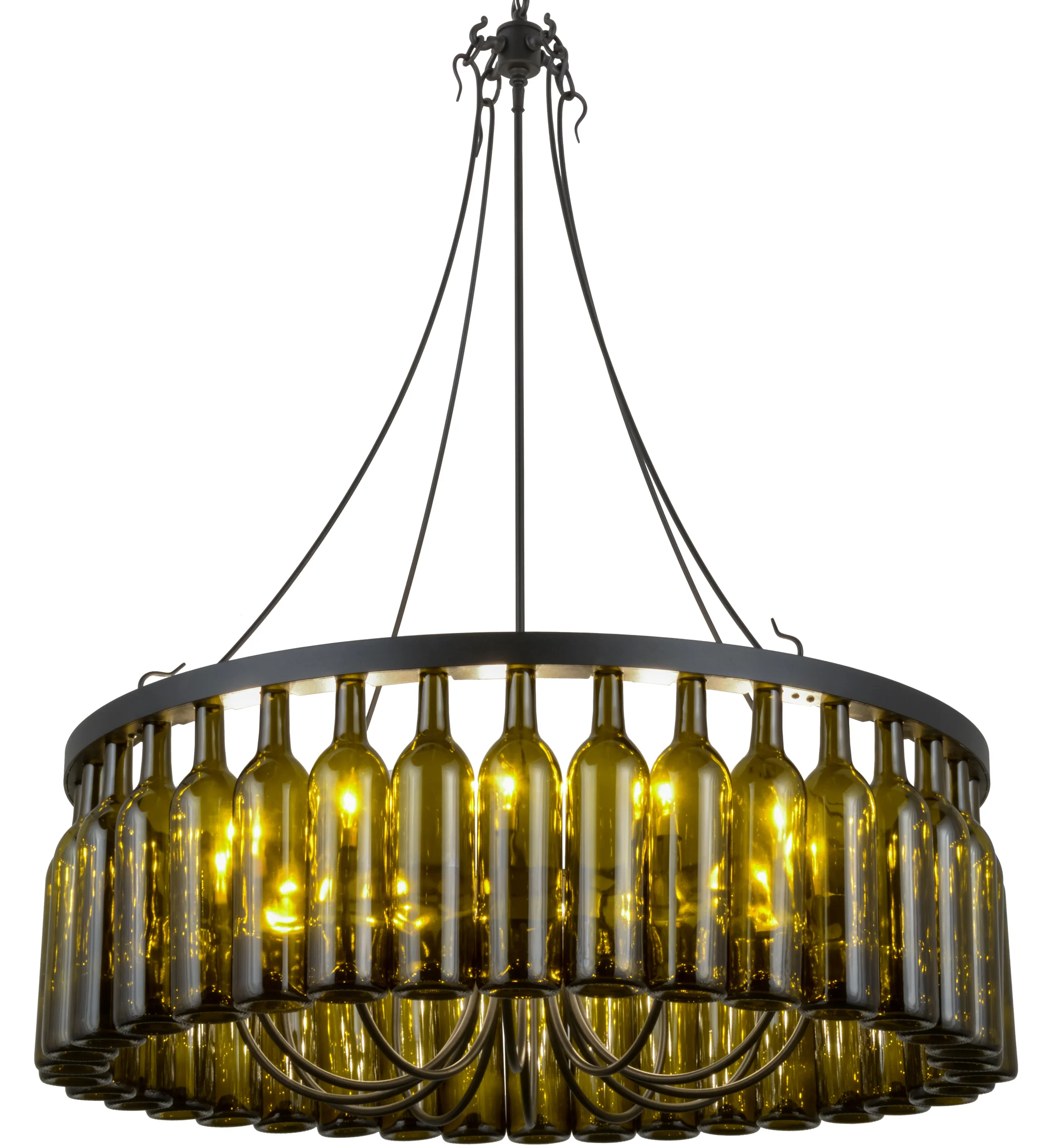 Tuscan Vineyard 12 Light Chandelier in Textured Black