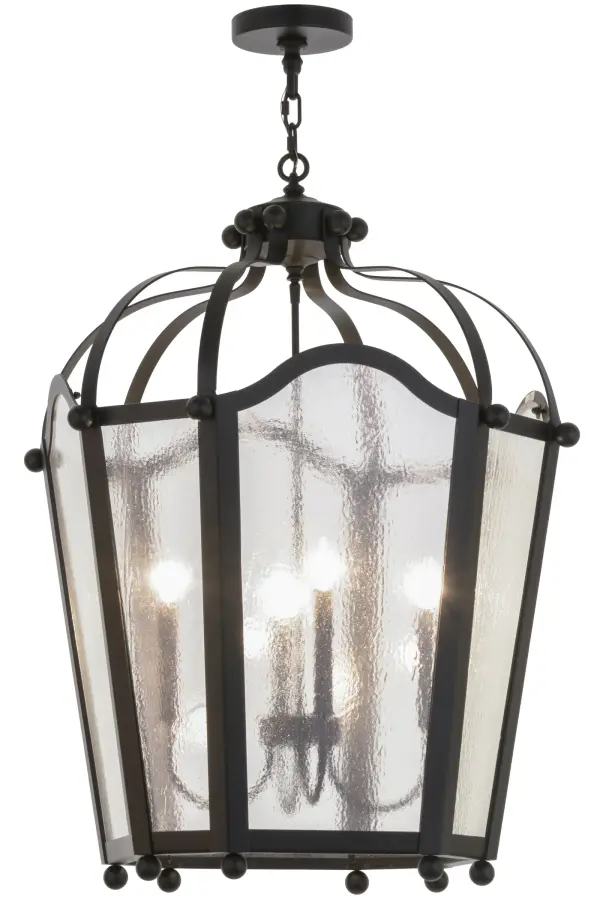 Utilizing a blend of old world craftsmanship and 21st century technology; the ever-popular Citadel brings home unsurpassed quality and value as it is handcrafted by our artisans in an American factory in Upstate New York. Evoking a dramatic effect; ambient light is diffused through Clear Seeded glass which is complemented with an appealing design and a frame finished in a stunning Black. Custom options include various sizes; colors; designs and dimmable energy efficient lamping options.