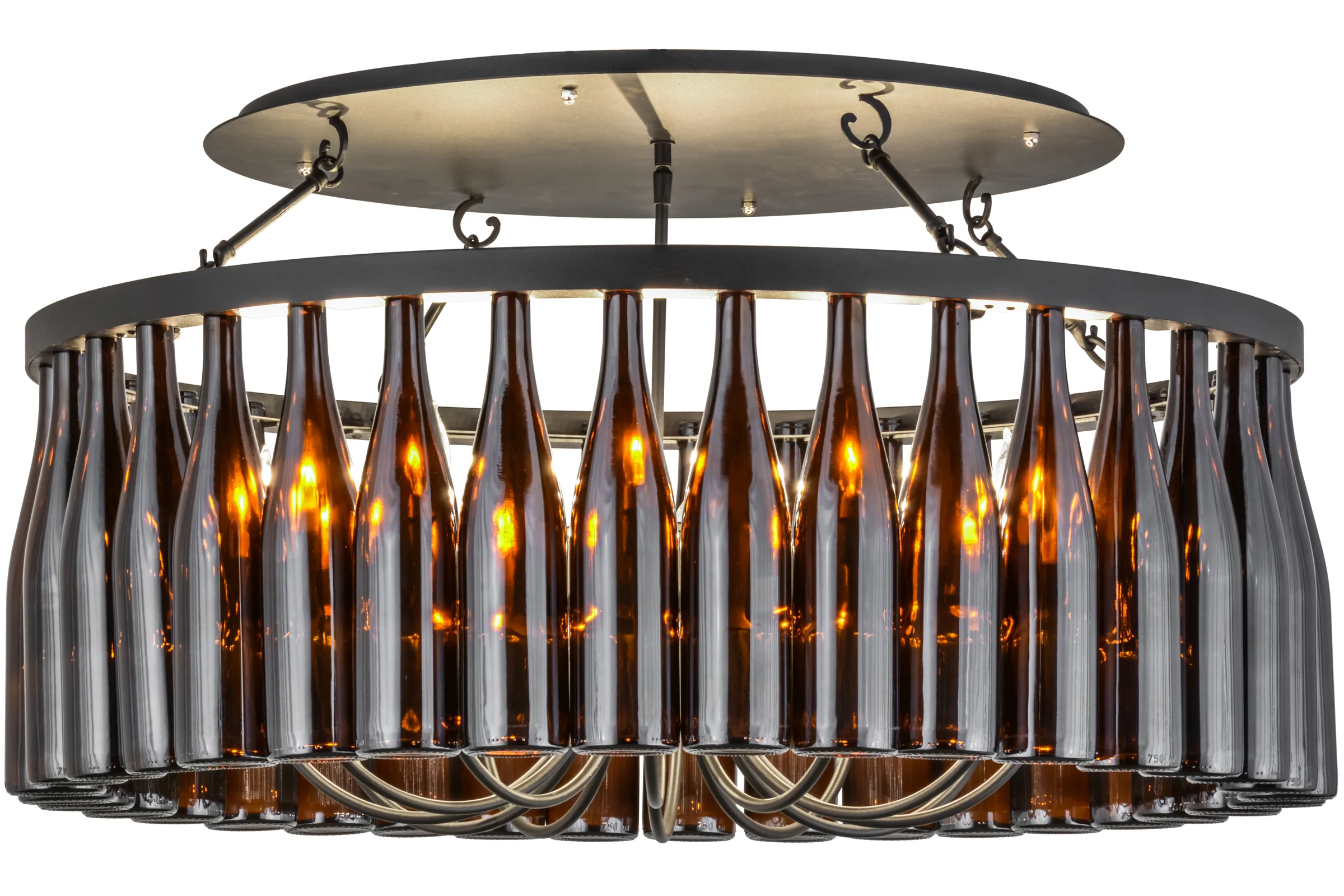 Tuscan Vineyard 12 Light Chandelier in Textured Black