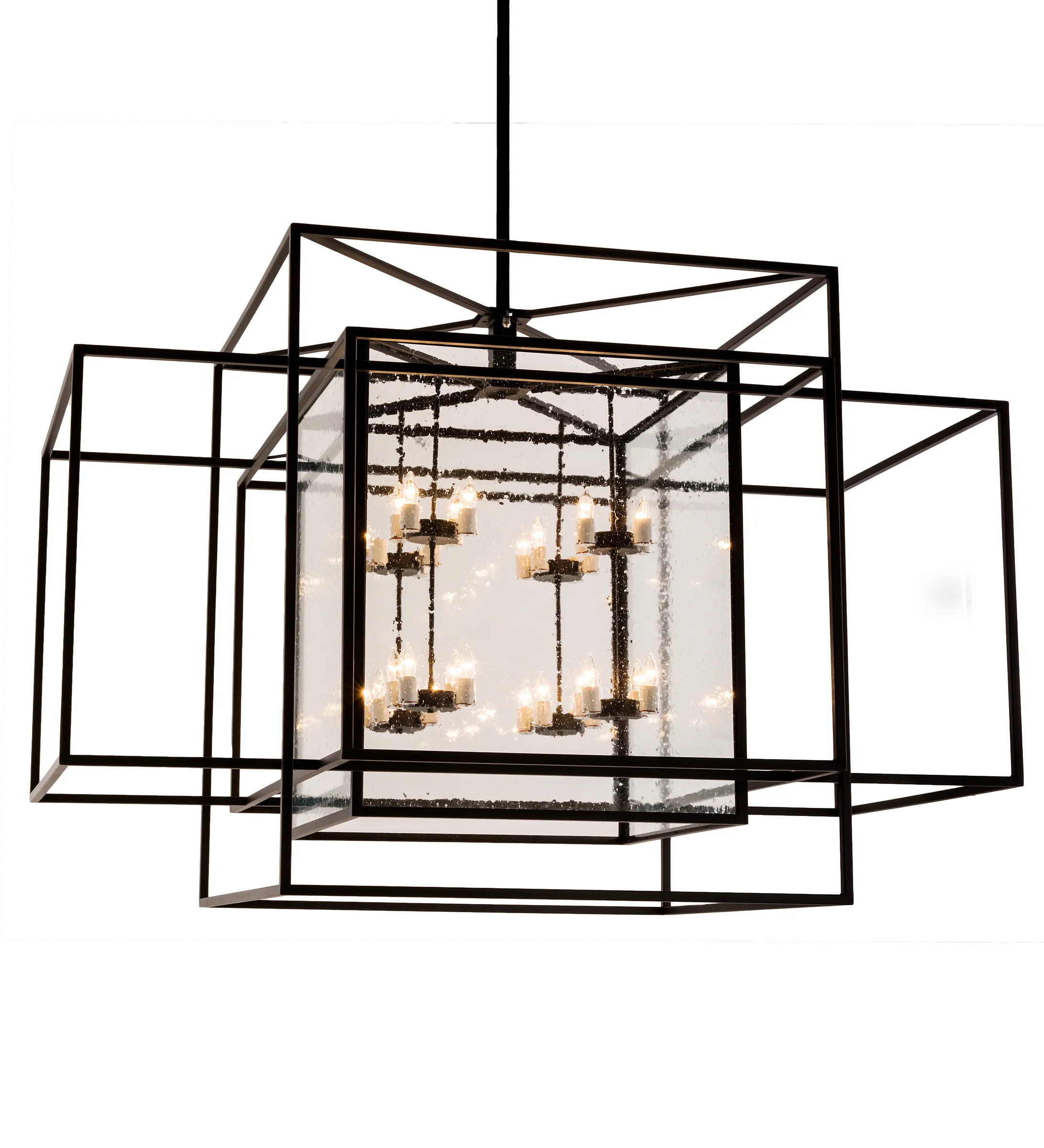 Kitzi Box 32 Light Oblong Pendant in Textured Black