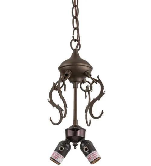 9" Wide Acorn 2 Light Pendant Hardware