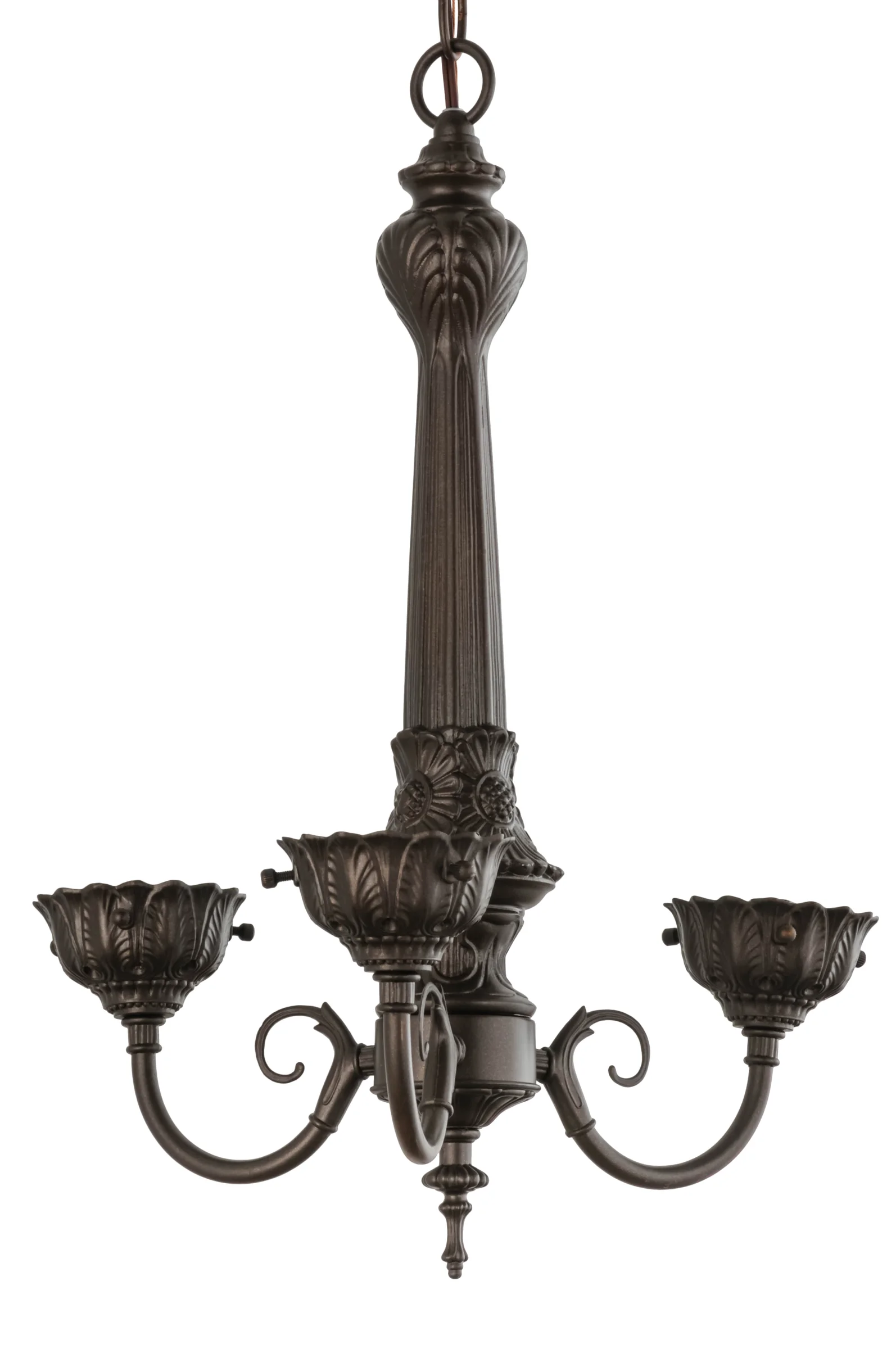 14" Wide Victorian 3 Light Chandelier Hardware