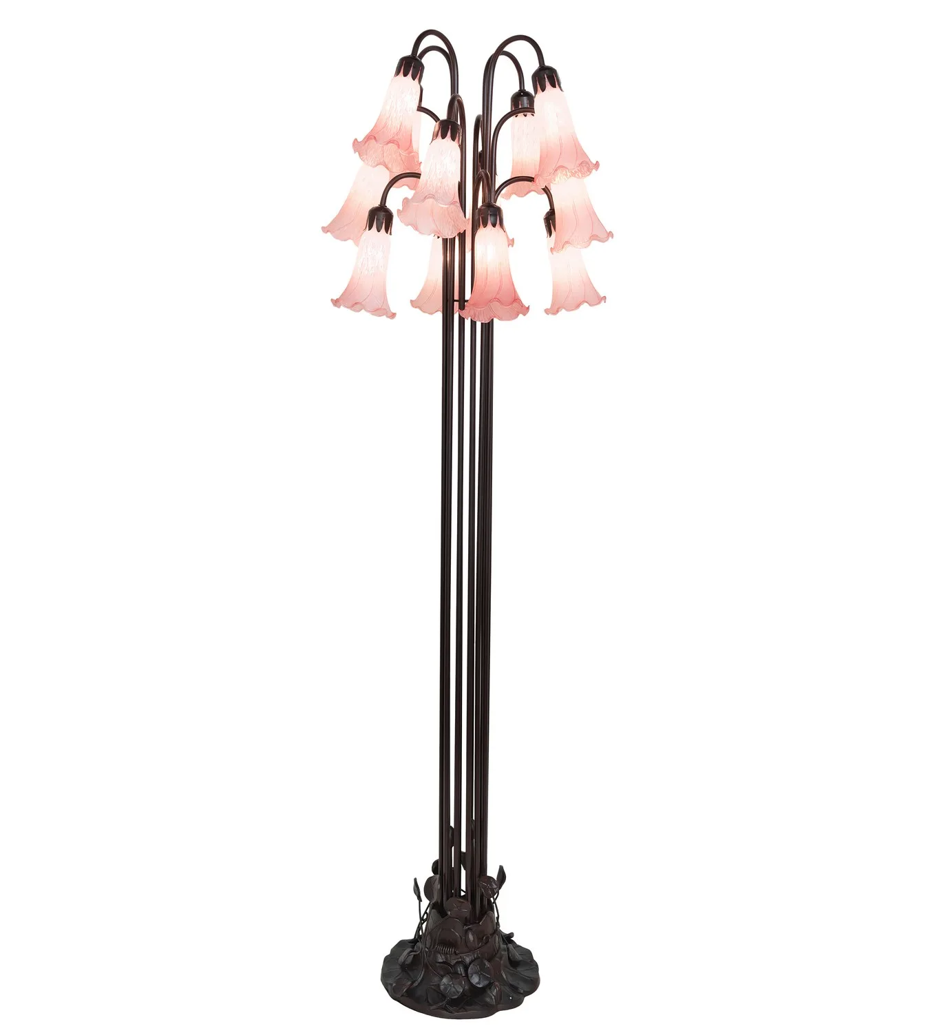 Pink 12 Light Floor Lamp in Mahogany Bronze
