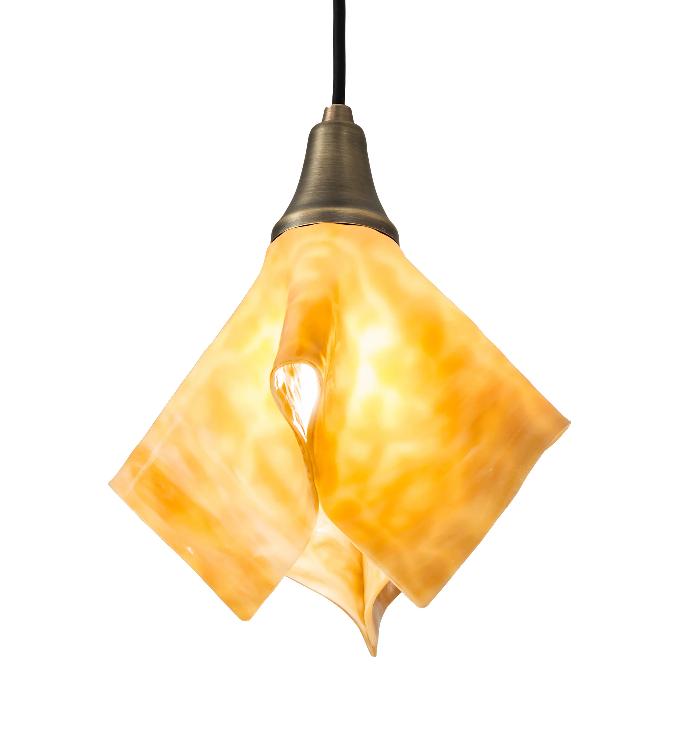Handkerchief One Light Pendant in Antique Brass