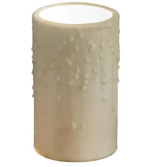3.5"W X 6"H Beeswax Ivory Flat Top Candle Cover