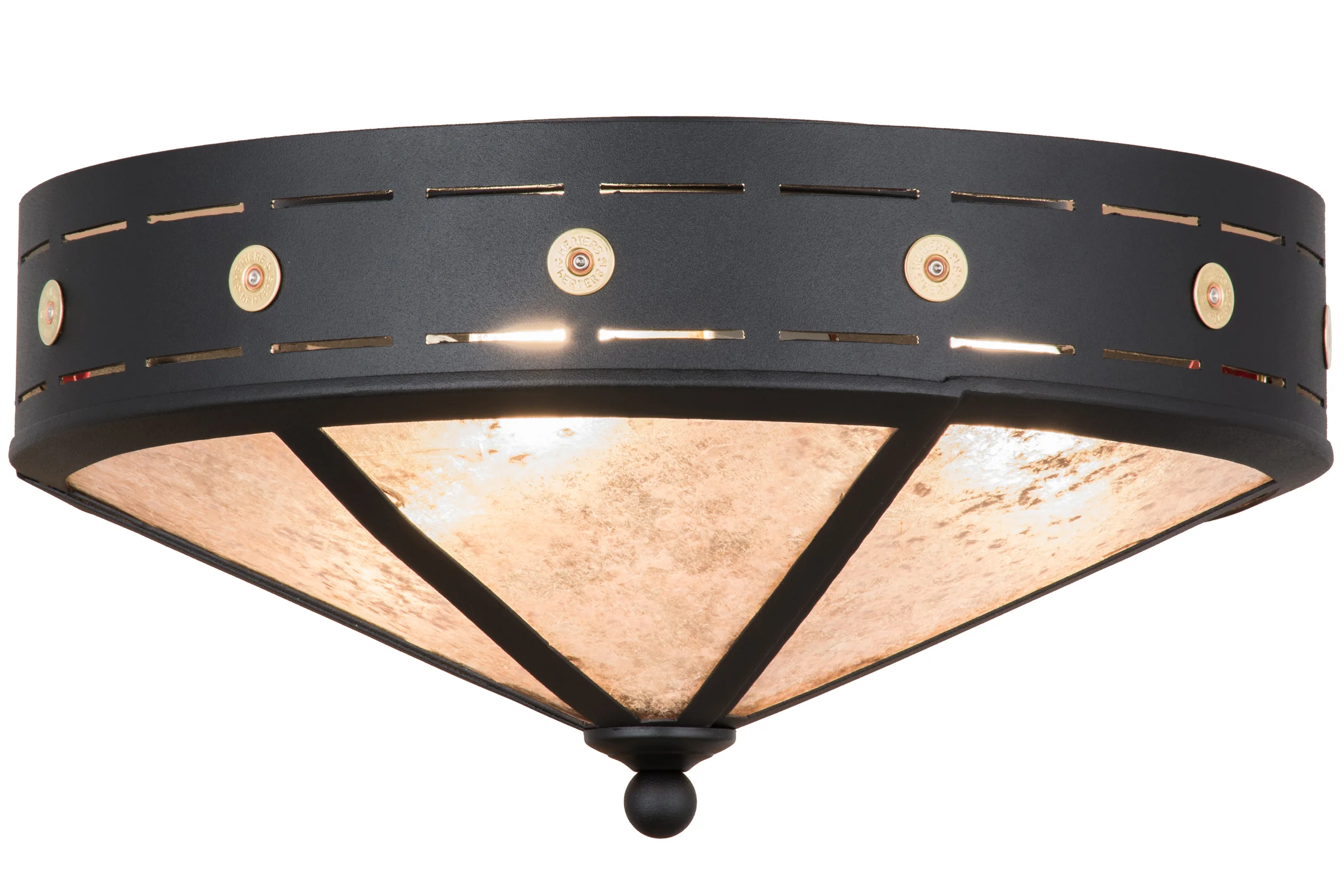 Craftsman Four Light Flushmount in Textured Black