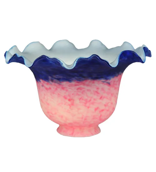 7" Wide Fluted Bell Pink and Blue Shade