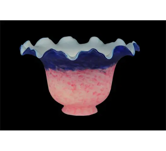 7" Wide Fluted Bell Pink and Blue Shade - Image 2