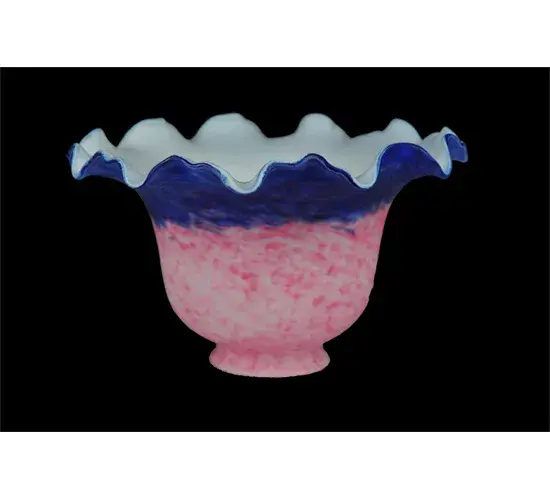 7" Wide Fluted Bell Pink and Blue Shade - Image 3