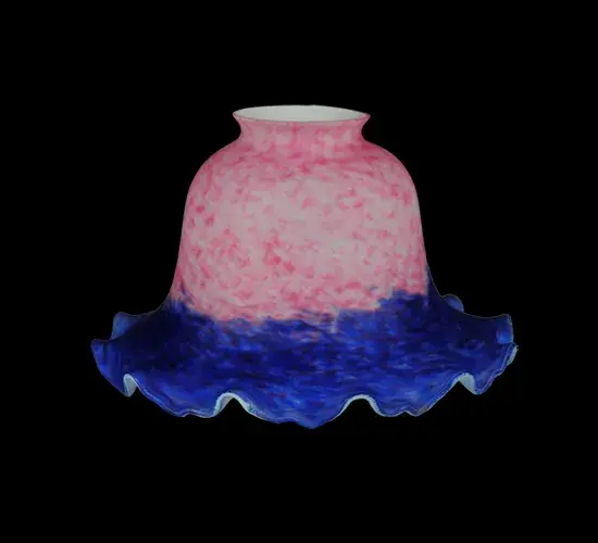 7" Wide Fluted Bell Pink and Blue Shade - Image 4