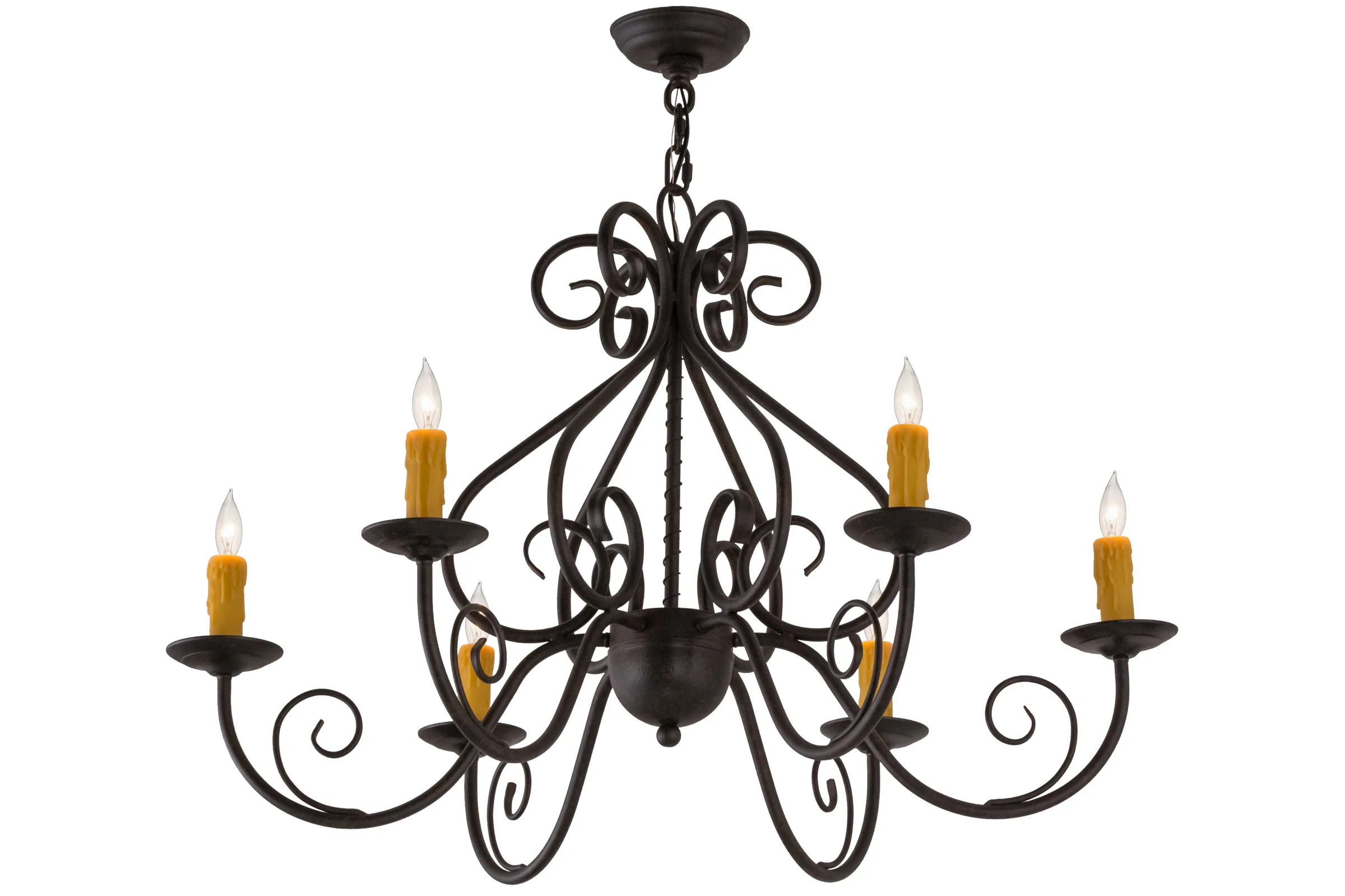 Jenna Six Light Chandelier in Chestnut Textured