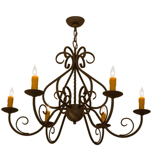36"W Jenna 6 LT Chandelier