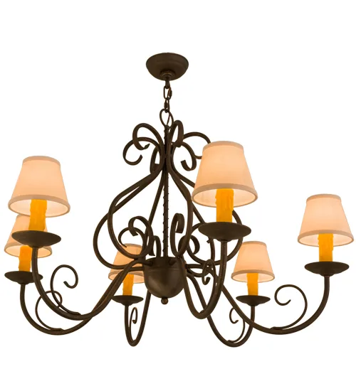 36"W Jenna 6 LT Chandelier