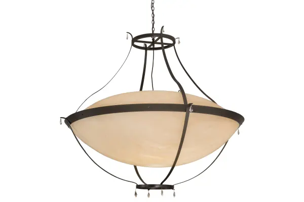 Bring a clean; understated transitional look into your home with Modesto. This elegant shade is handcrafted of Sahara Taupe Idalight; graced with crystal accents; and complemented with Timeless Bronze finished hardware to blend with nearly any interior decor. The fixture; which is perfect for foyers; conference rooms; lobbies and other spaces; utilizes customer-supplied; energy-efficient LEDs for energy savings. Handmade by highly skilled artisans in the USA. Custom sizes; designs; finishes and dimmable lamping options are available. The fixture is UL and CUL listed dry and damp locations.