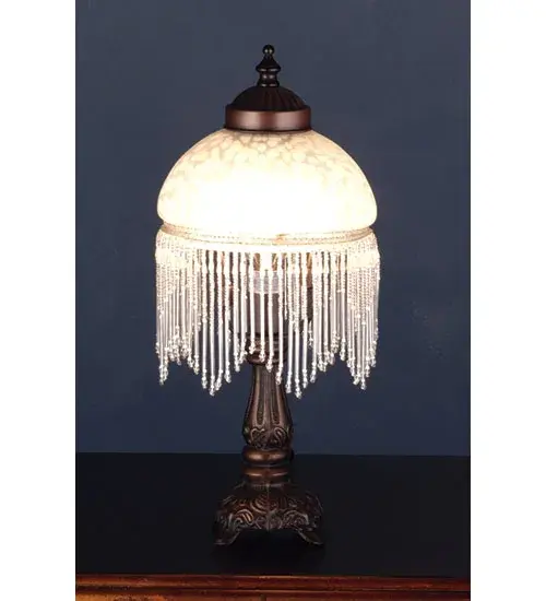 Every Meyda Tiffany item is a unique handcrafted work of art. Natural variations in the wide array of materials that we use to create each Meyda product make every item a masterpiece of its own. Photographs are a general representation of the product. Colors and designs will vary. Collection: Victorian Fringe Art Glass Width: 6.00" Height: 13.50" Length: 6.00" Number of Bulbs: 1 Maximum Wattage: 40.00 W Bulb Type: Candelabra Bulb Base: Candelabra Material: Zinc Country of Origin: CHINA Safety Rating: Dry