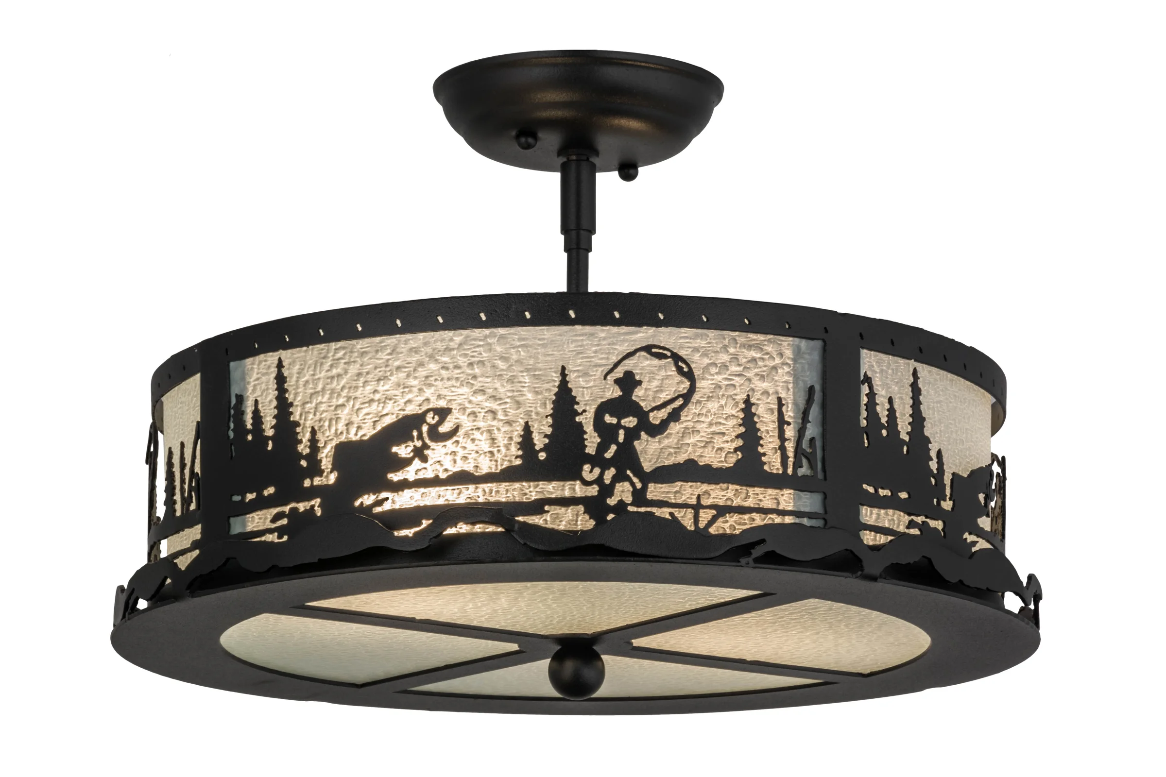 16" Wide Fly Fishing Creek Flushmount
