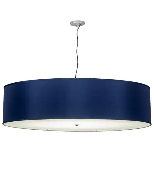 Defined by an appealing transitional look; a sophisticated Federal Blue Textrene shade is enhanced with a Statuario Idalight bottom diffuser. The shade is complemented with hardware featured in a Brushed Nickel finish. The pendant is engineered with 144-watt integrated LEDs for high quality light; energy efficiency; minimal maintenance and long lamp life; for systems ranging from 90-305 volts. Custom crafted at our manufacturing facility in the USA; this pendant is available in custom designs; sizes; colors and energy efficient lamping. The fixture is UL and cUL listed for damp and dry locations. - alternate view