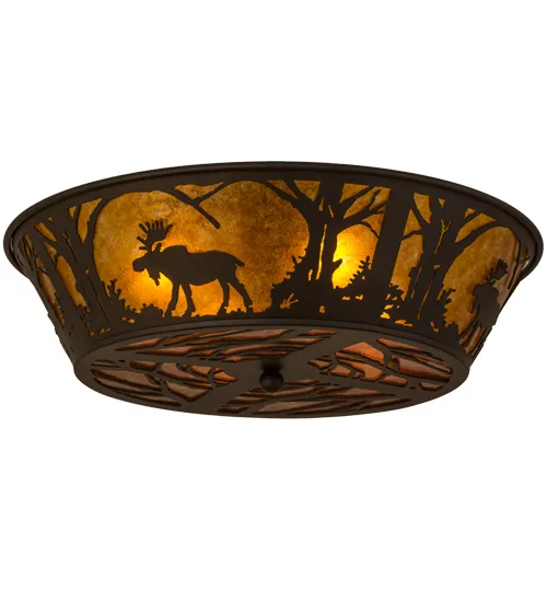 22"W Moose at Dawn Flushmount
