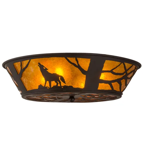 22" Wide Wolf on the Loose Flushmount