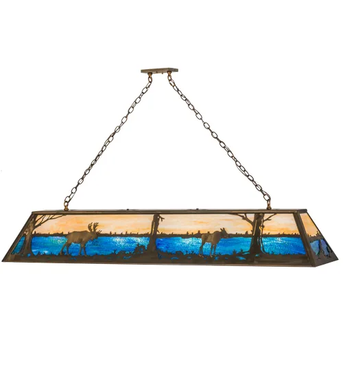 72"L Moose at Lake Oblong Pendant