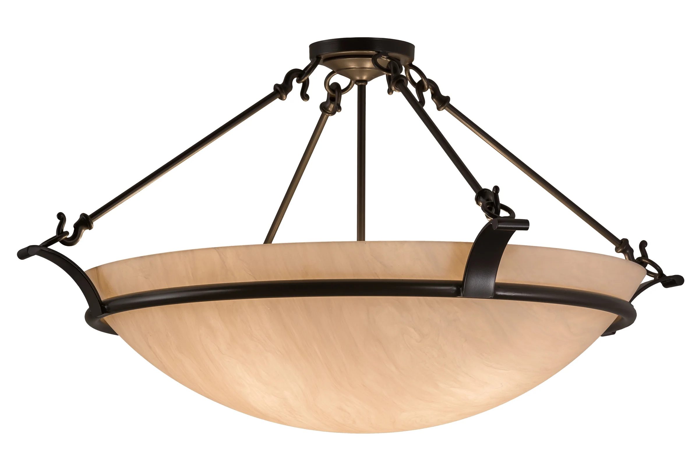Almeria Four Light Semi-Flushmount in Timeless Bronze