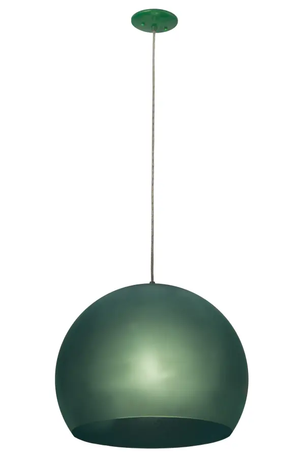A fun, contemporary curved orb is featured in Transparent and Frosted Green Idalight and enhanced with hardware in a Green and Sparkle Silver Finish. Ideal for foyers, lobbies, conferences and other spaces in residential and commercial environments, this pendant is handcrafted by Meyda artisans in our manufacturing facilities in Yorkville, New York. This pendant illuminates with energy efficient compact fluorescent lamping (CFL). Custom colors, styles and sizes are available. The fixture is UL and cUL listed for damp and dry locations. Collection: Bola Finish: Green Glass: Green,Silver Width: 20.00" Height: 18.00" Length: 20.00" Weight: 4.00 lb Extension from Wall: 3.50" Number of Bulbs: 1 Maximum Wattage: 32.00 W Bulb Type: T3COIL Bulb Base: Medium Light Source: CFL Material: Metal Or Polyresin Country of Origin: USA Safety Listing: Damp Safety Rating: Damp