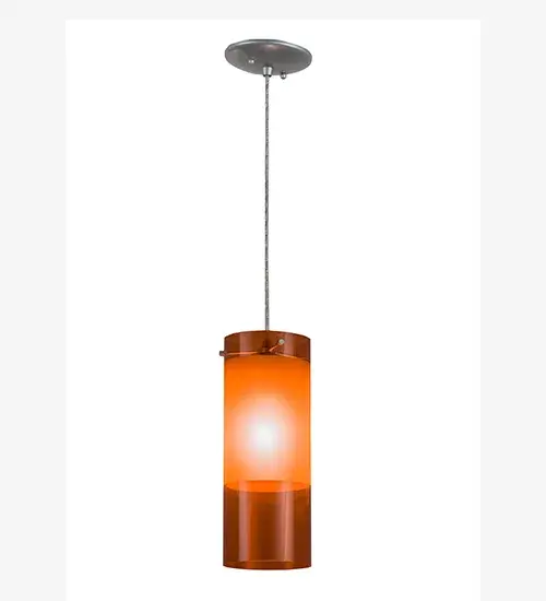 Ideal for illuminating fun interiors in a home; resort or theme park; this cool mini pendant is designed with Transparent and Frosted Orange Idalight; which is enhanced with hardware featured in a Sparkle Silver finish. Install in groups to illuminate islands; counters; bars or tables in a variety of residential and commercial settings. The fixture will complement any space or decor and is handcrafted by Meyda artisans in our manufacturing facility in the USA.Custom colors; styles and sizes are available.Energy efficient lamping options are offered. The pendant is UL and cUL listed for damp and dry locations. - alternate view