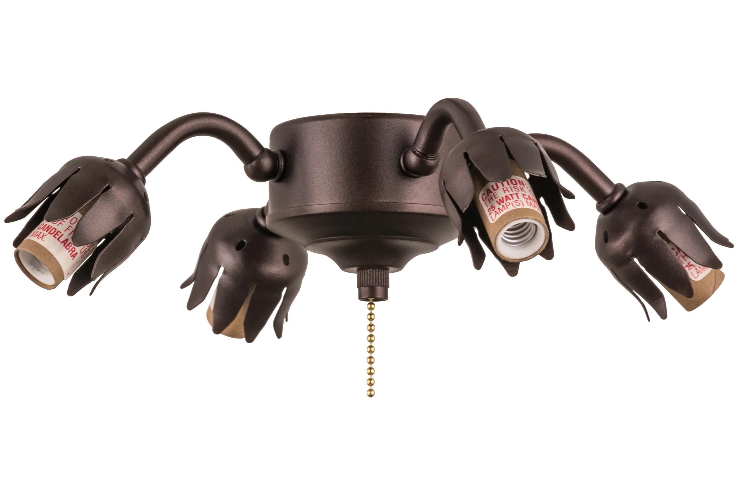 Pond Lily Four Light Fan Light Fixture in Mahogany Bronze